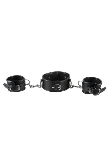 Leather neck and hand cuffs 2