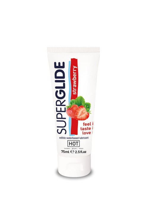 Lubricant HOT Superglide edible waterbased - Strawberry 75ml