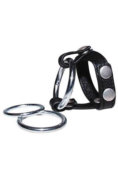 Metalni prsten sa fiksatorom za testise Leather Strap by Sextreme