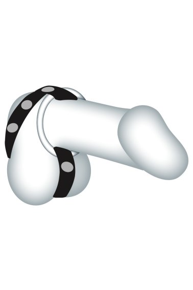 Metalni prsten sa fiksatorom za testise Leather Strap by Sextreme 2