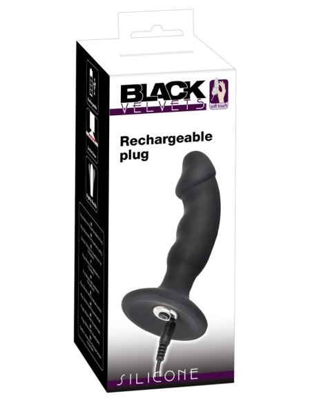 Анальный вибратор Black Velvets Rechargeable Plug