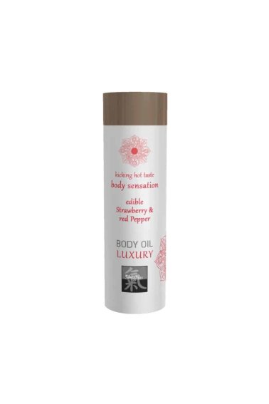 Shiatsu BODY OIL LUXURY edible Strawberry & red Pepper