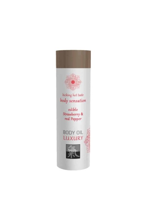 Shiatsu BODY OIL LUXURY edible Strawberry & red Pepper