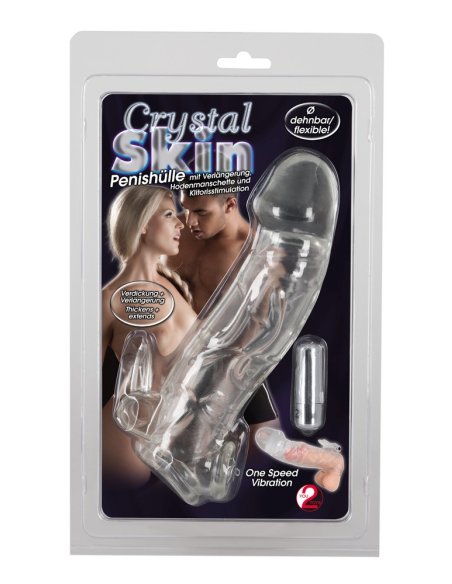 Насадка на пенис с вибрацией Chrystal Skin Penis Sleeve Vibro