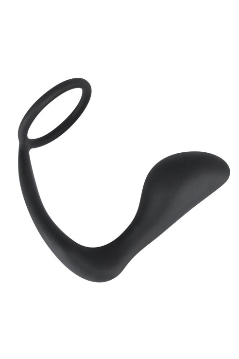 Prsten za penis + čep Black Velvets Ring & Plug