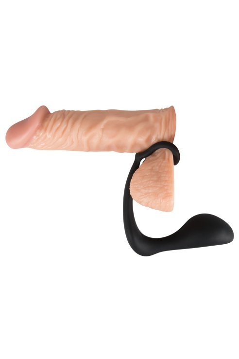 Prsten za penis + čep Black Velvets Ring & Plug