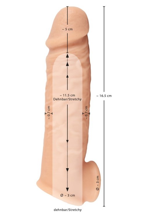 Penis sleeve Realistixxx Extension, 5 cm