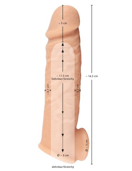 Penis sleeve Realistixxx Extension, 5 cm