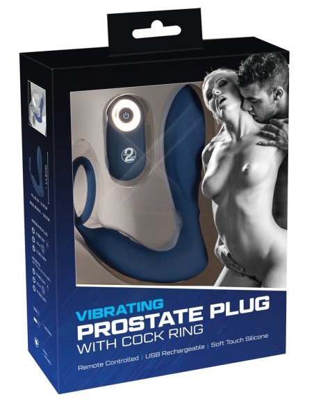 Вибромассажер + кольцо для пениса  Vibrating Prostate Plug with Cock Ring