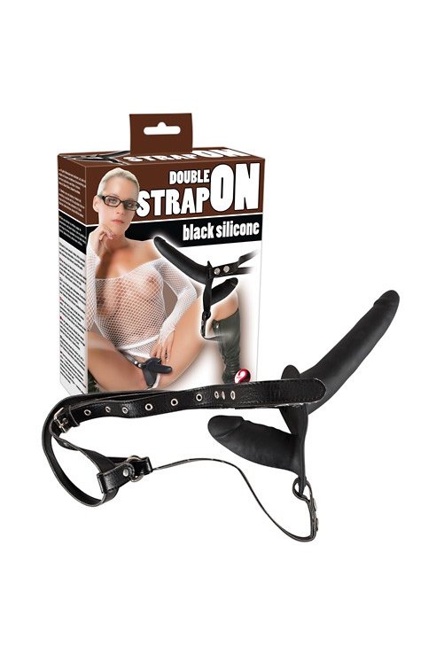 Двойной Страп-он Double Strap On Black Silicone