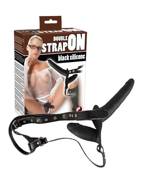 Двойной Страп-он Double Strap On Black Silicone