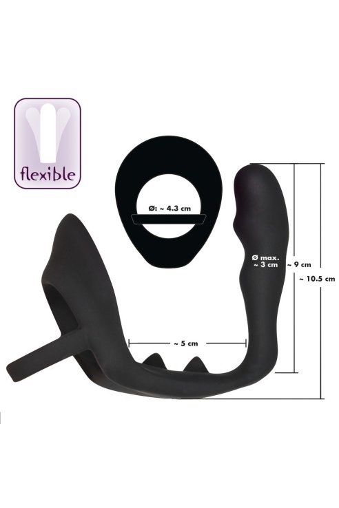 Analni dildo i prsten za testise Ring & plug