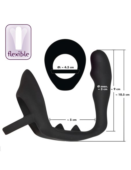 Analni dildo i prsten za testise Ring & plug