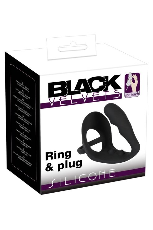 Analni dildo i prsten za testise Ring & plug